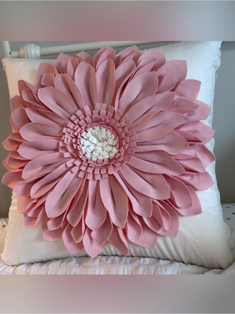Pink Floral Accent Pillow Cover